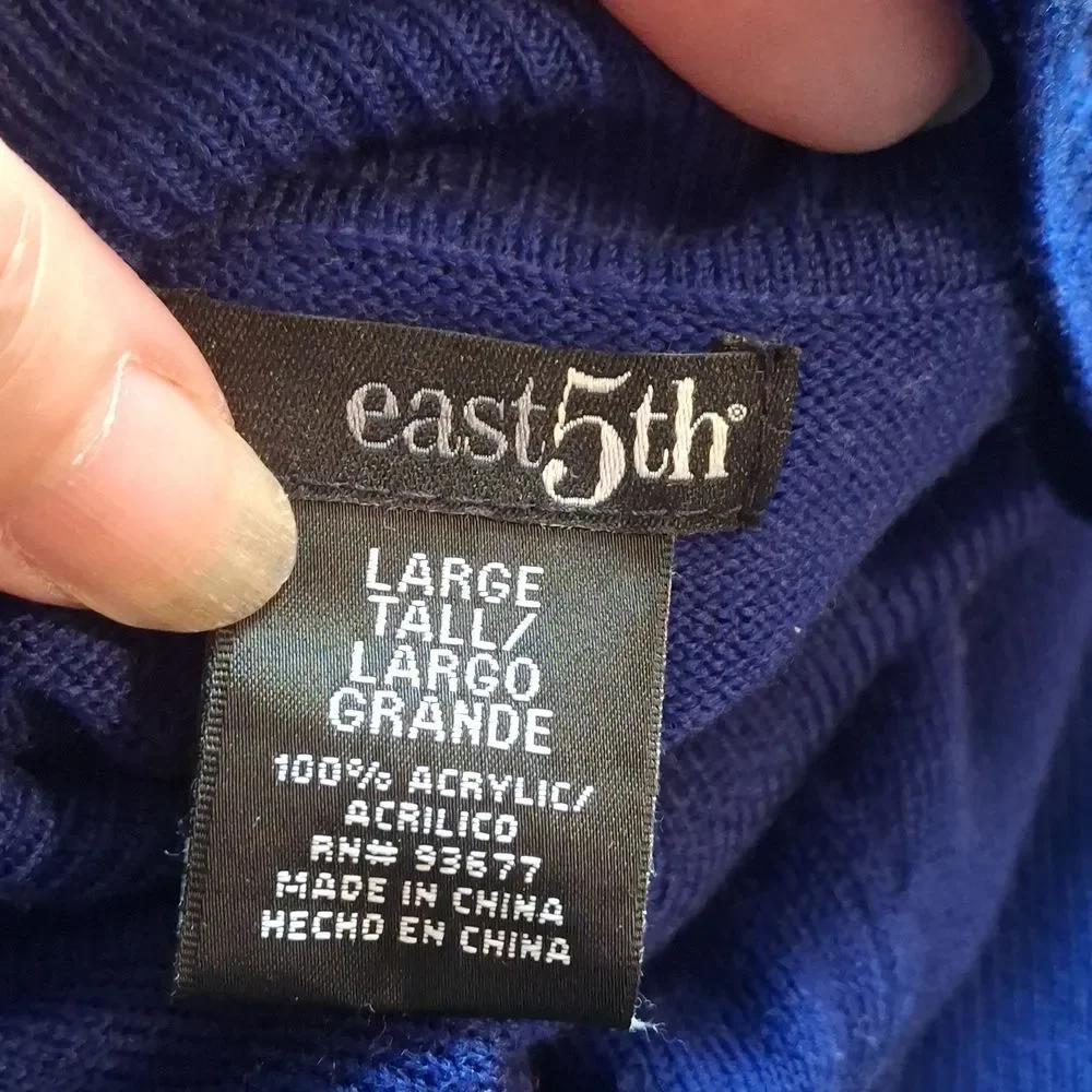 East 5th large women's mock turtleneck blue/purple sweater (Rox232)